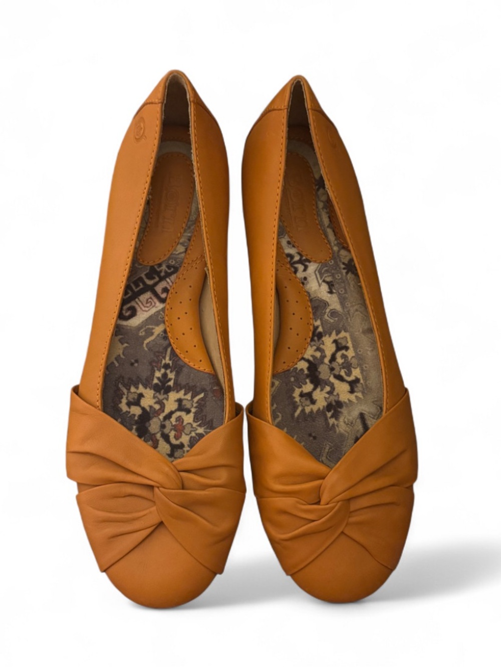 Børn Women’s Orange Knot-Front Ballet Flats